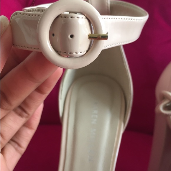 Karen Millen beige patent leather platform pumps - Picture 5 of 6